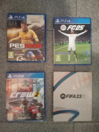 Lote 4 Juegos PS4: PES 2016, FC 25, The Crew 2, FI