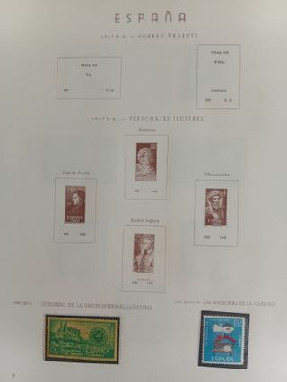 Hojas para álbum filatelia España 1967 + 27 sellos