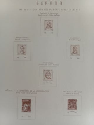 Hojas para álbum filatelia España 1967 + 27 sellos