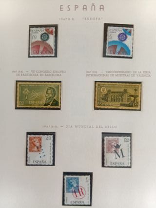 Hojas para álbum filatelia España 1967 + 27 sellos
