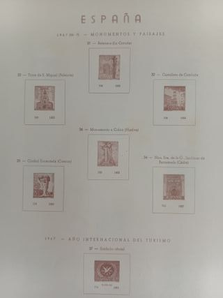 Hojas para álbum filatelia España 1967 + 27 sellos