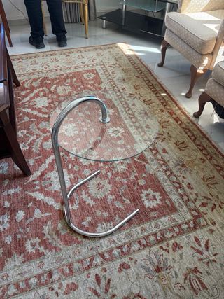 Mesa de centro redonda de cristal