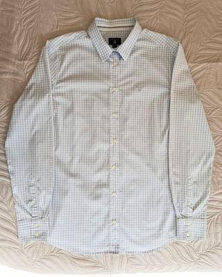Camisa Gant cuadros celeste y blanco Talla M
