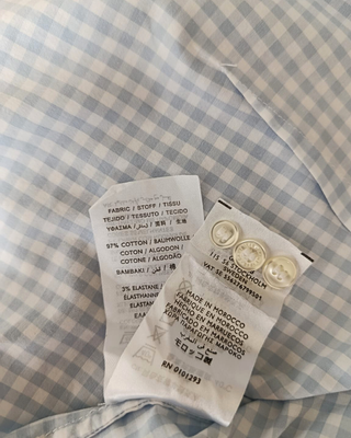 Camisa Gant cuadros celeste y blanco Talla M