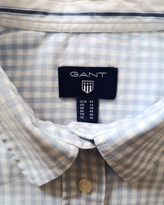 Camisa Gant cuadros celeste y blanco Talla M