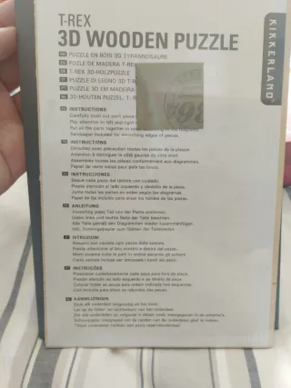Puzzle 3D Madera T-Rex Kikkerland