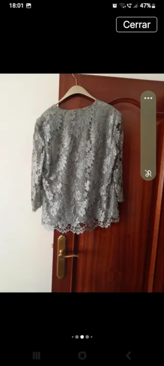 Conjunto de fiesta blusa y falda turquesa