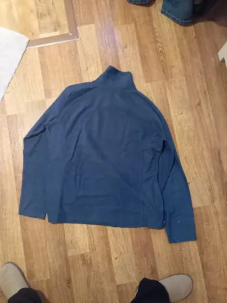 Jersey cuello alto mujer azul y rosa