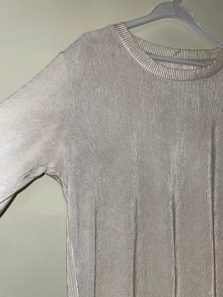 Camiseta brillante beige/dorado