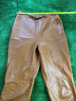 Pantaloni in pelle marrone
