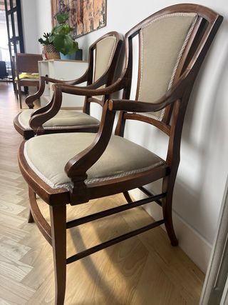 Sillas antiguas inglesas madera y tela
