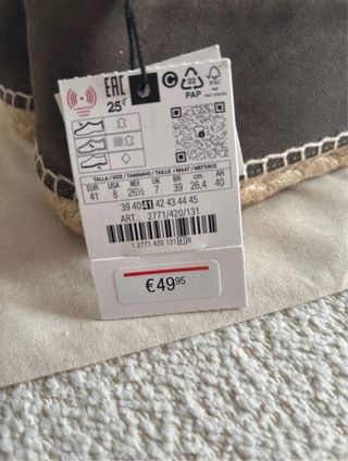 Alpargatas Zara Hombre Marrón/Gris
