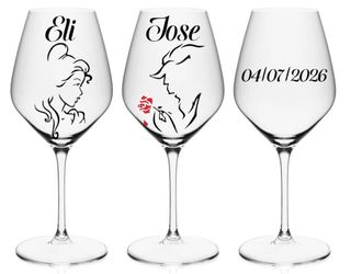 Copas personalizadas Bella y Bestia