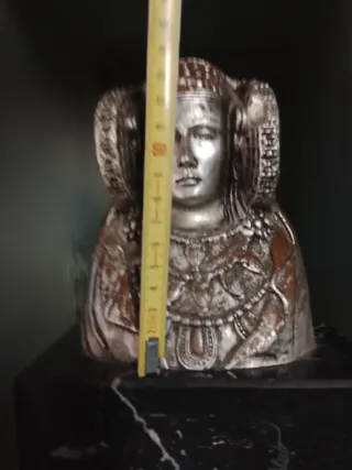 Figura Busto Mujer Mármol y Metal