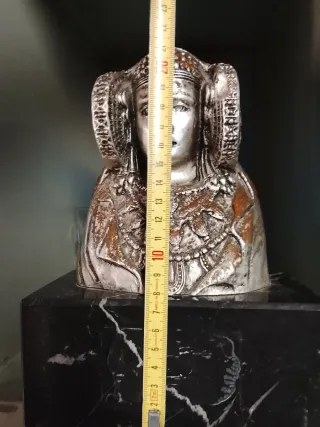 Figura Busto Mujer Mármol y Metal