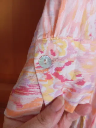 Blusa Cortefiel Estampada Naranja y Rosa