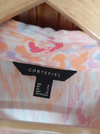 Blusa Cortefiel Estampada Naranja y Rosa