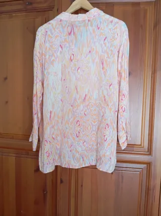 Blusa Cortefiel Estampada Naranja y Rosa