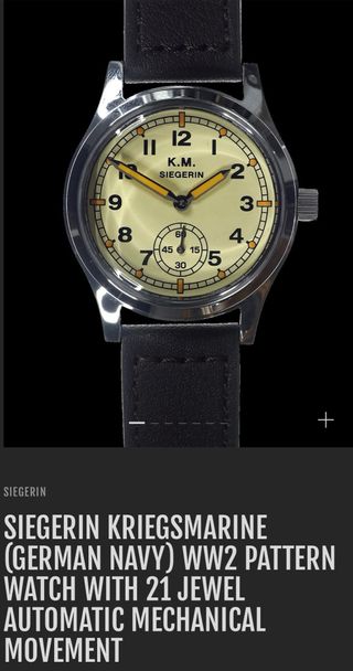 Reloj Siegerin WW2 Kriegsmarine Automático