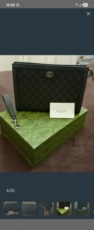 Pochette Gucci Grigio/Marrone