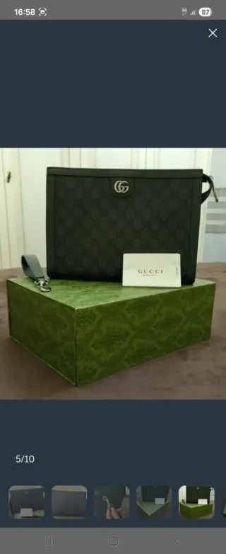 Pochette Gucci Grigio/Marrone