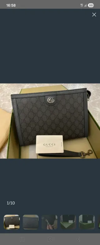 Pochette Gucci Grigio/Marrone