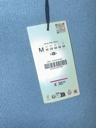 Conjunto Zara Top y Falda Azul Talla M