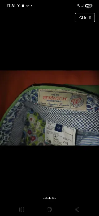 Pantalone uomo Berwich verde