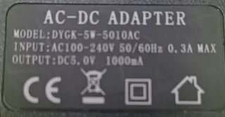 Adaptador de corriente 5V