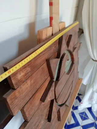 Cuadro Decorativo Envejecido Ola Surf Madera