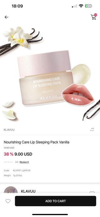 Klavuu Lip Sleeping Pack Vanilla