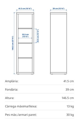 Estantería Kallax IKEA con 4 cajones