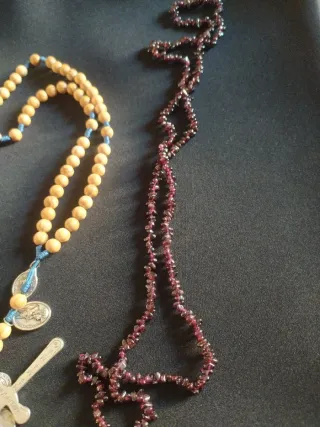 Collana Granati + Rosario Legno Omaggio