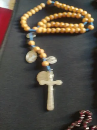 Collana Granati + Rosario Legno Omaggio