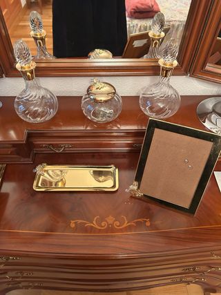 Juego de tocador de cristal y oro