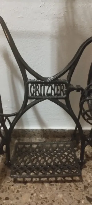 Mesa cristal patas máquina coser Gritzner