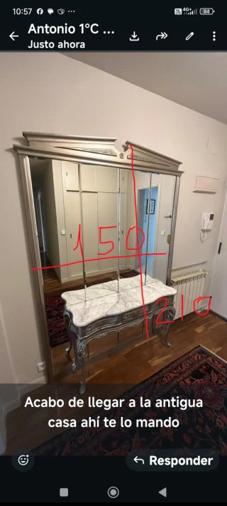 Mueble recibidor mármol y metal