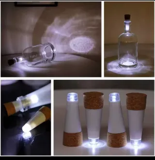 5 Tappi con Luce LED Ricaricabili per Bottiglie di Vino