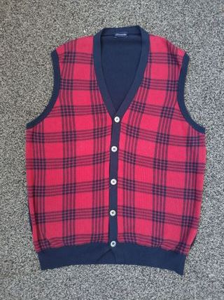 Gilet Uomo Drumohr Cotone Rosso/Blu M