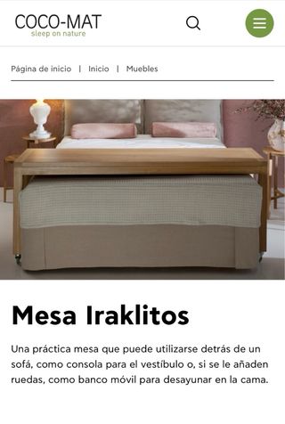 Mesa Roble Natural Cocomat Iraklitos. 200x50x72