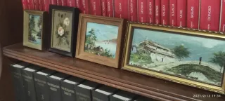 Cuatro Cuadros Óleo Miniatura Flores y Paisajes 4