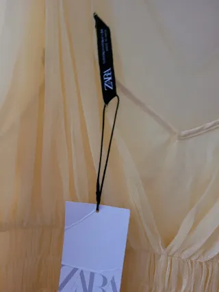 Vestido Zara Tul  Amarillo