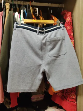 Bermudas hombre azul/gris