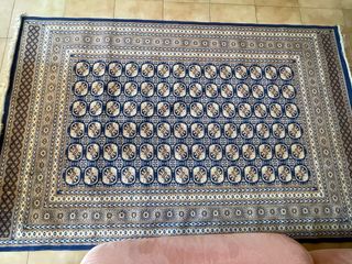 Alfombra Oriental Rayón 100% Beige/Azul