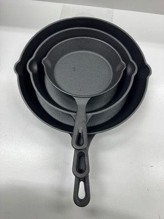 Juego de 3 sartenes de hierro fundido