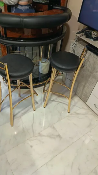 Mueble Bar Esquinero Madera y Cristal