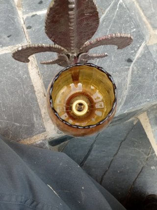 2 Lámparas ,de hierro antiguo ,  estilo flor de l