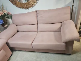 Sofá rosa de tela un trastero mas dos