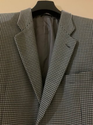 Blazer motivo pied de poule in pura lana vergine
