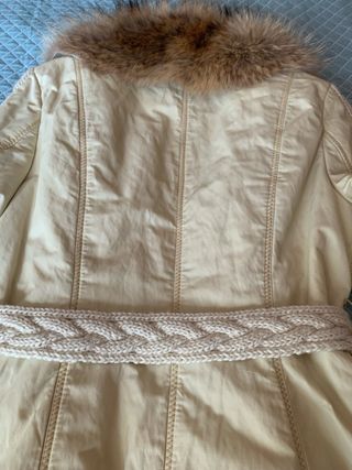 Chaqueta con Piel Zorro Beige y Marrón